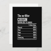 従兄弟クルー栄養ファクトNo-Filter no fil 招待状 (正面/裏面)