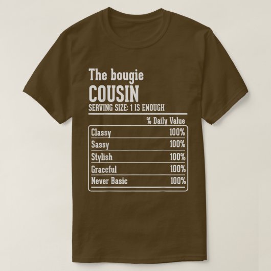 従兄弟クルー栄養事実ブギー従兄弟 Tシャツ (デザイン正面)
