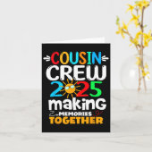 従兄弟クルー2025家族おもしろい旅行で思い出を作る カード (黄色い花)