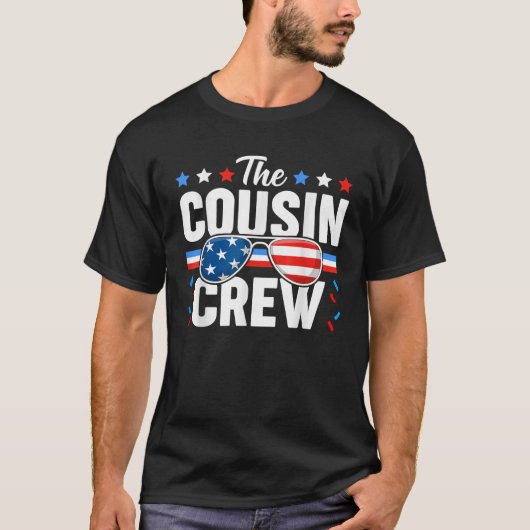 従兄弟クルー アメリカ独立記念日 愛国 アメリカ人 ファミリー Tシャツ (正面)