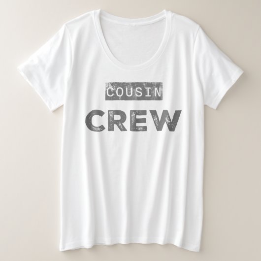 従兄弟クルー プラスサイズTシャツ (デザイン正面)