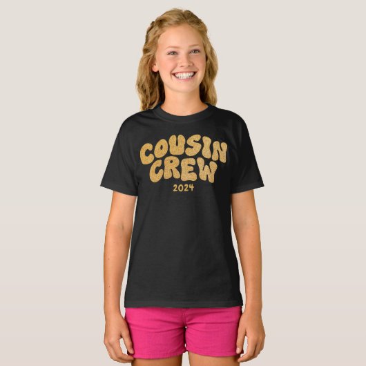 従兄弟クルー |金ゴールドに一致するいとこのファミリー懇親会 Tシャツ (正面フル)