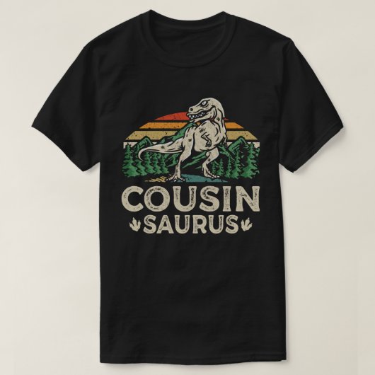 従兄弟サウルス恐竜Tレックス従兄弟サウルスマッチング Tシャツ (デザイン正面)