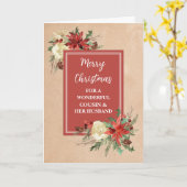 従兄弟素朴と夫の法律クリスマス祝い カード (黄色い花)