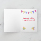 従兄弟17誕生日のPrimroseとBunting Card カード (内部)