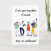 「従兄弟」の誕生日カードで集まる時間 カード (正面)