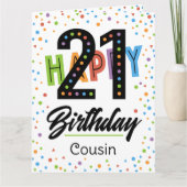 従兄弟・従姉妹21歳の誕生日カード カード (正面)