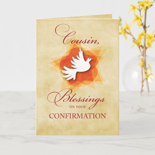 従兄弟、確認の祝福 カード (黄色い花)