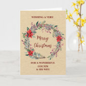 従妹素朴と彼の妻がクリスマスに祝う カード (黄色い花)