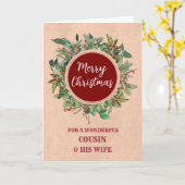 従妹素朴と彼の妻のクリスマス カード (黄色い花)