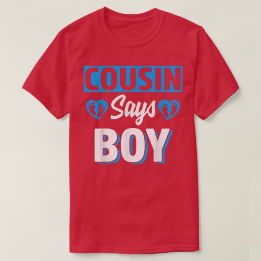 従姉妹が可愛い性別がチームブルーベビーを明かす Tシャツ (デザイン正面)