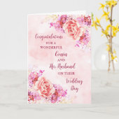 従姉妹と夫結婚の祝辞 カード (黄色い花)