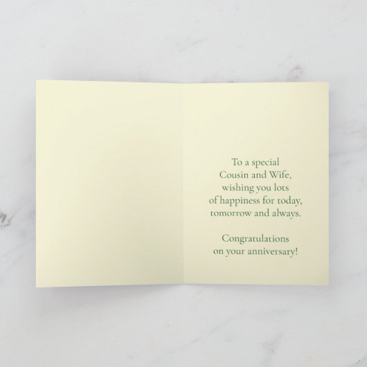 従姉妹と妻のカスタマイズ可能な記念日 カード (内部)