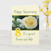 従姉妹と妻のカスタマイズ可能な記念日 カード (黄色い花)