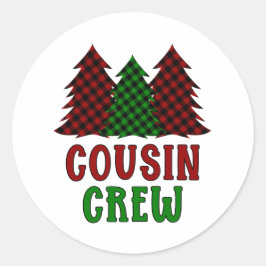 従姉妹クルー水牛の格子状クリスマスツリー ラウンドシール