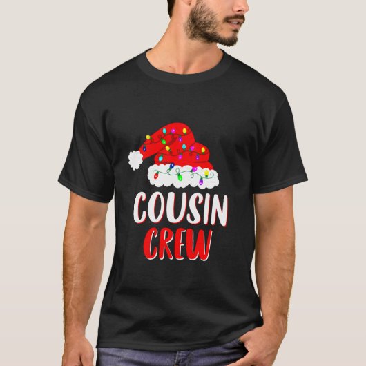 従姉妹クルーSanta Hat Lights家族マッチングChris Tシャツ (正面)