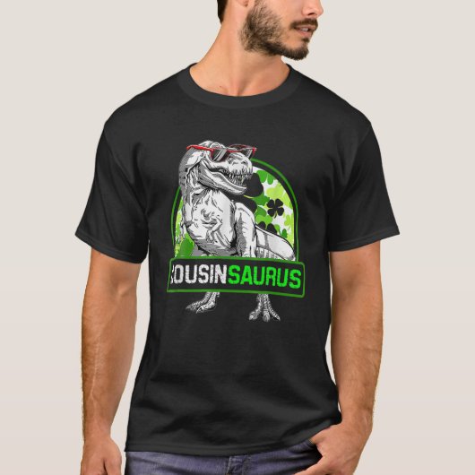 従姉妹Tレックス恐竜St patricks day Tシャツ (正面)