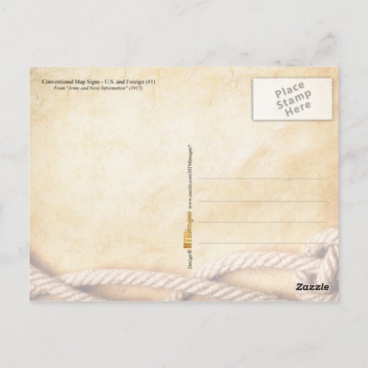 従来のシンボルや象徴は軍隊マップ#1で使用 ポストカード (裏面)