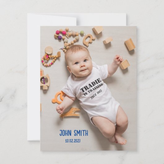 従来のベビーの出生証明書カード 出欠カード (裏面)