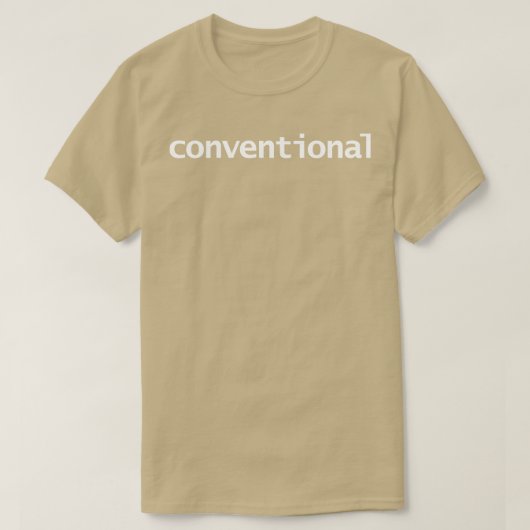 従来のミニマルタイポグラフィホワイト文字 Tシャツ (デザイン正面)