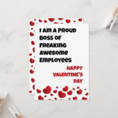 従業員おもしろいのバレンタインデー カード (正面/裏面インサイチュ)