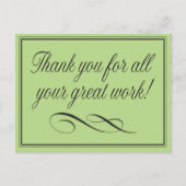 従業員が仕事に感謝素晴らしする ポストカード (正面)