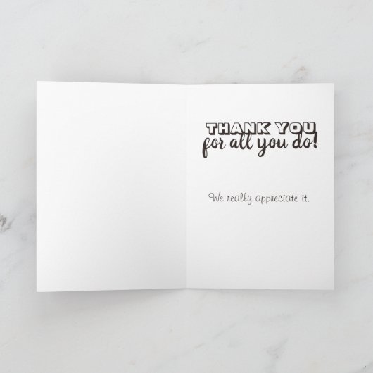 従業員に感謝素朴する カード (内部)