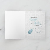 従業員のおもしろい誕生日・コンピュータ・ガイ カード (内部)