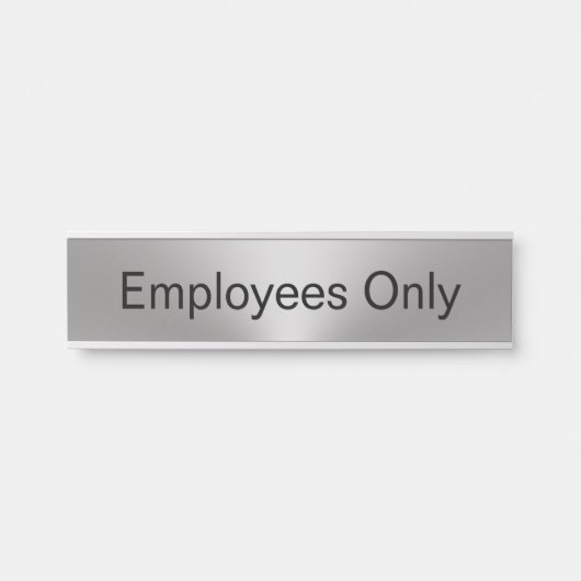 従業員のみシルバーとブラックの文字テンプレート サインプレート (正面)