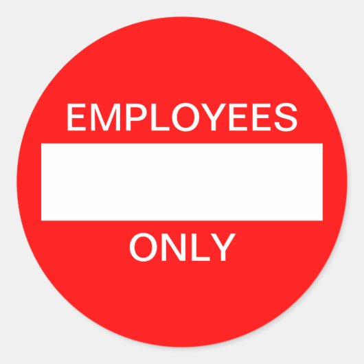 従業員のみステッカー ラウンドシール (正面)