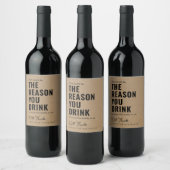 従業員のギフト、仕事を飲む理由かもしれない ワインラベル (ボトル)