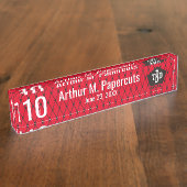 従業員のマイル標石記念日ギフト10年の デスクネームプレート (側面)