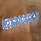 従業員のマイル標石記念日ネームプレート20年の デスクネームプレート (側面)