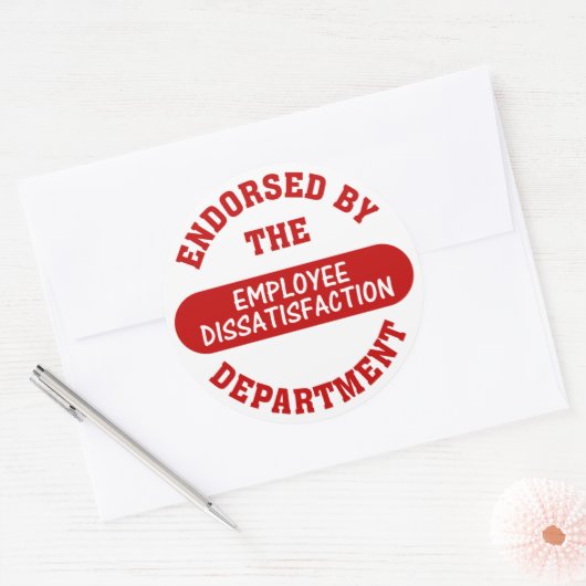 従業員の不満と退屈な仕事の促進 ラウンドシール (封筒)