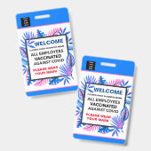 従業員の予防接種ビジネスロゴのカスタム バッジ (Front & Back)