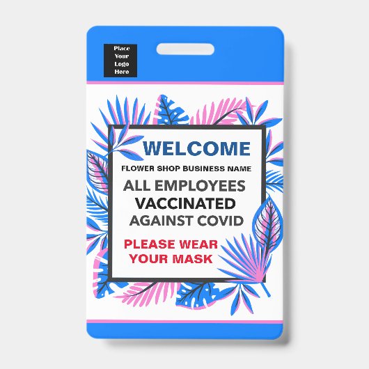 従業員の予防接種ビジネスロゴのカスタム バッジ (Front)