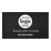 従業員の人事ロゴ白黒シンプル 名札 (正面)