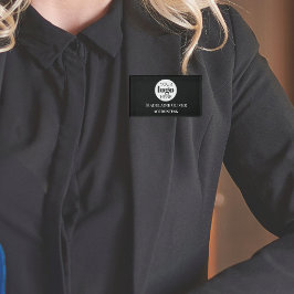 従業員の人事ロゴ白黒シンプル 名札