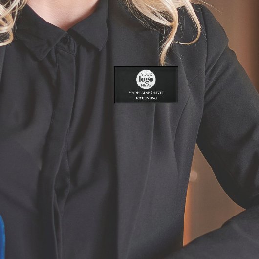 従業員の人事ロゴ白黒シンプル 名札