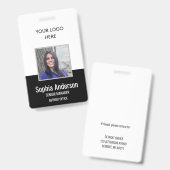 従業員の会社ロゴの写真IDバッジ バッジ (正面＆裏面)