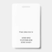 従業員の会社ロゴの写真IDバッジ バッジ (裏面)