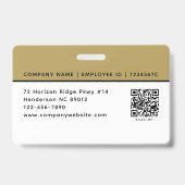 従業員の会社IDフォトロゴQRコードブラック金ゴールド バッジ (Back)