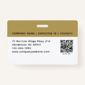 従業員の会社IDフォトロゴQRコード金ゴールドブラック バッジ (裏面)