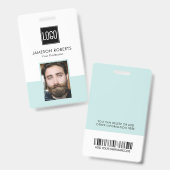 従業員の会社ID名、ロゴ、写真 バッジ (Front & Back)