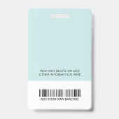 従業員の会社ID名、ロゴ、写真 バッジ (Back)