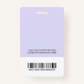 従業員の会社ID名、ロゴ、写真 バッジ (裏面)