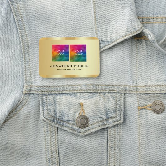 従業員の写真とビジネスのロゴはこちらテンプレート 名札 (インサイチュ)