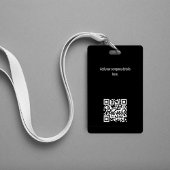 従業員の写真の黒の名前とタイトルQRコード バッジ