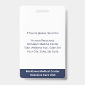 従業員の写真バーコードホワイトブルー病院ID バッジ (Back)