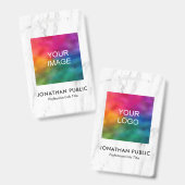 従業員の写真ロゴ名とタイトルモダンID バッジ (正面＆裏面)